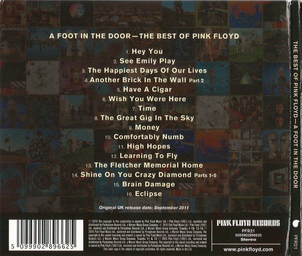 PINK FLOYD - A FOOT IN THE DOOR / THE BEST OF PINK FLOYD (2011) - CD 2016 REMASTERED REISSUE DIGISLEEVE AMBALAJINDA SIFIR