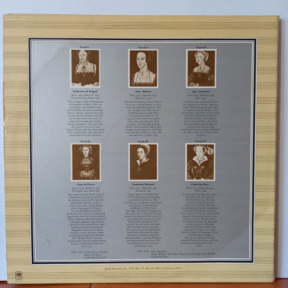 RICK WAKEMAN – THE SIX WIVES OF HENRY VIII (1973) - LP  2.EL PLAK