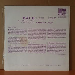 J.S. BACH: DAS WOHLTEMPERIRTE KLAVIER / MAURICE COLE (1971) - LP 2.EL PLAK