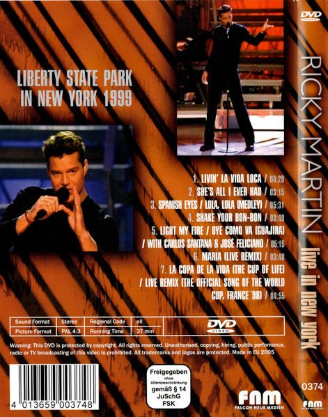RICKY MARTIN – LIVE IN NEW YORK (1999) - DVD 2.EL