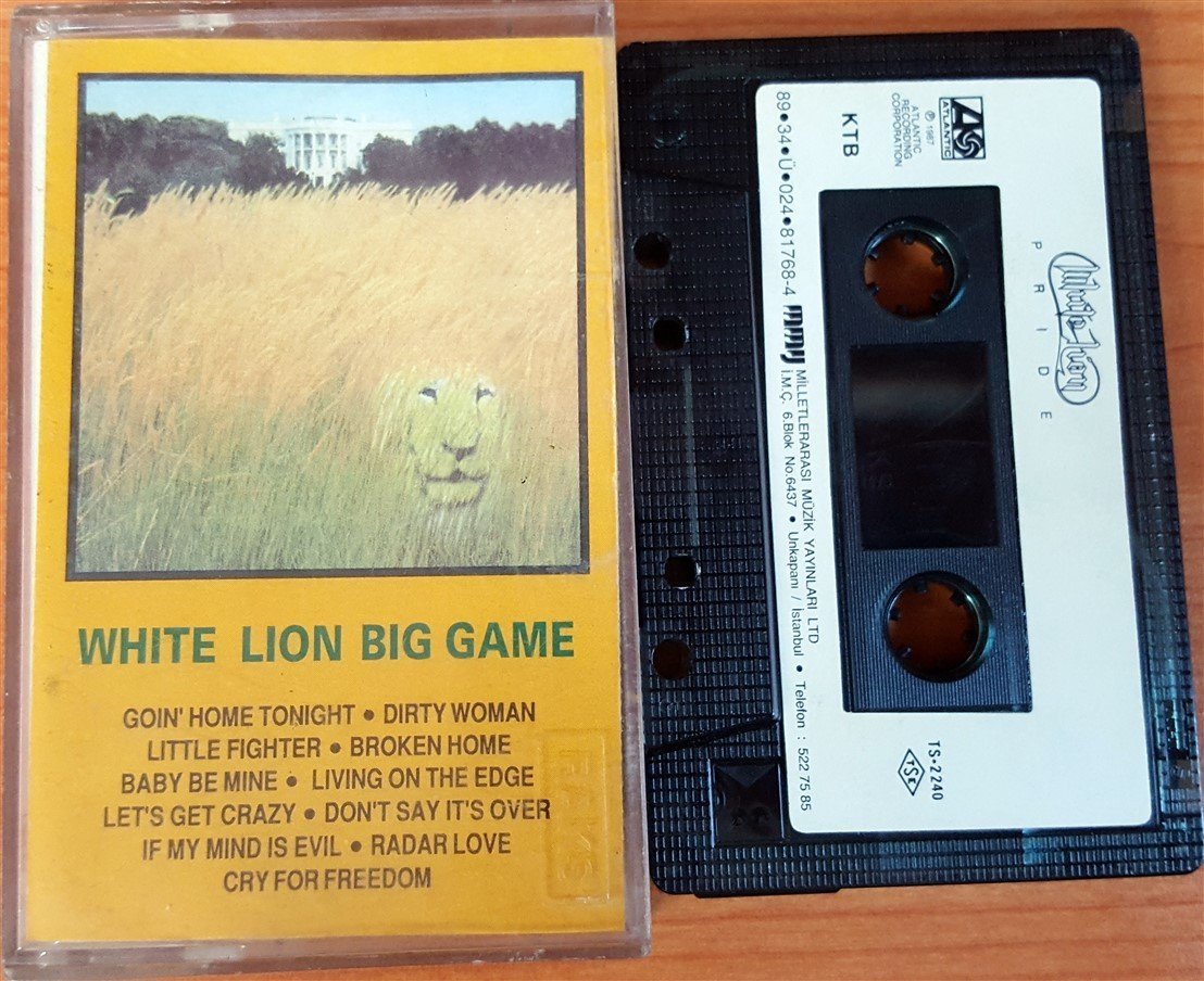 WHITE LION - BIG GAME (1989) MMY CASSETTE MADE IN TURKEY ''USED'' PAPER LABEL