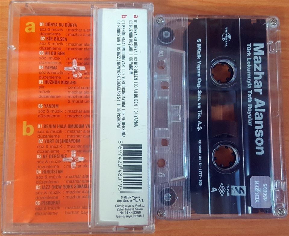 MAZHAR ALANSON - TÜRK LOKUMUYLA TATLI RÜYALAR KASET 2.EL