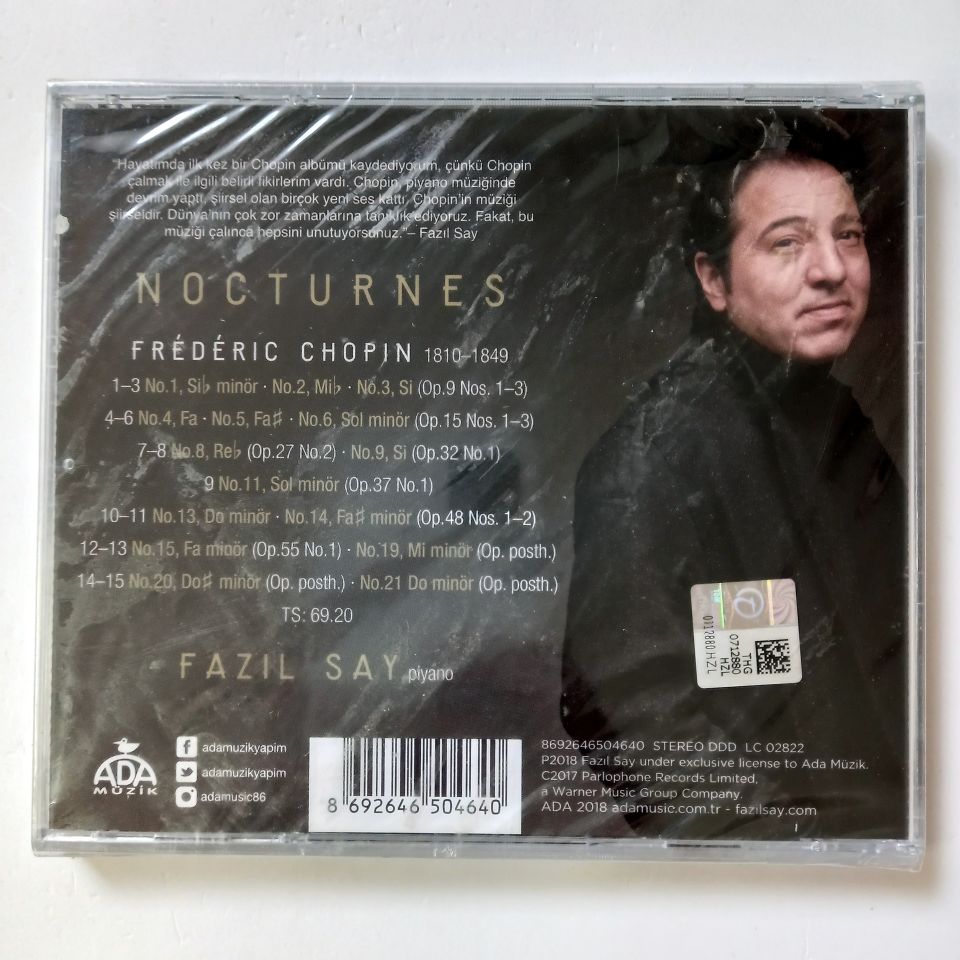 FAZIL SAY – CHOPIN NOCTURNES (2018) - CD SIFIR