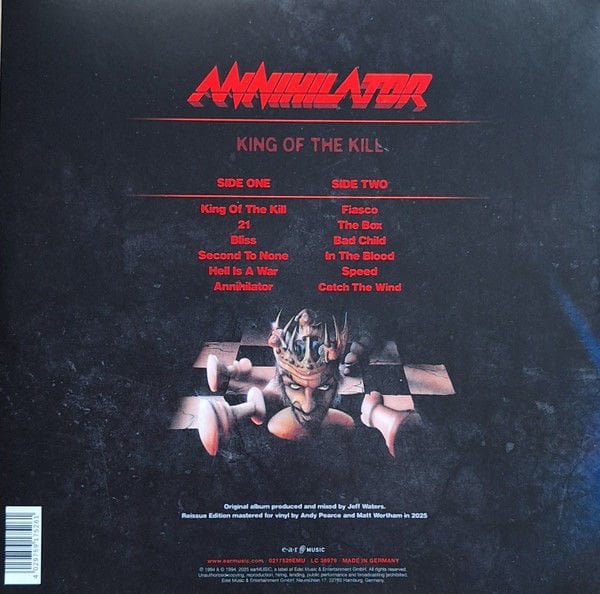 ANNIHILATOR - KING OF THE KILL (1994) - LP 180GR 2025 EDITION SIFIR PLAK
