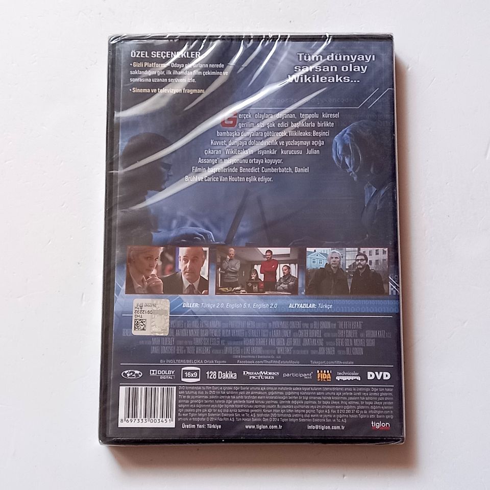 WIKILEAKS BEŞİNCİ KUVVET / THE FIFTH ESTATE - BENEDICT CUMBERBATCH, DANIEL BRÜHL - YÖN.: BILL CONDON - DVD AMBALAJINDA SIFIR