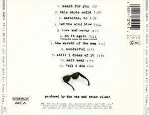BRIAN WILSON – I JUST WASN'T MADE FOR THESE TIMES (1995) CD SIFIR