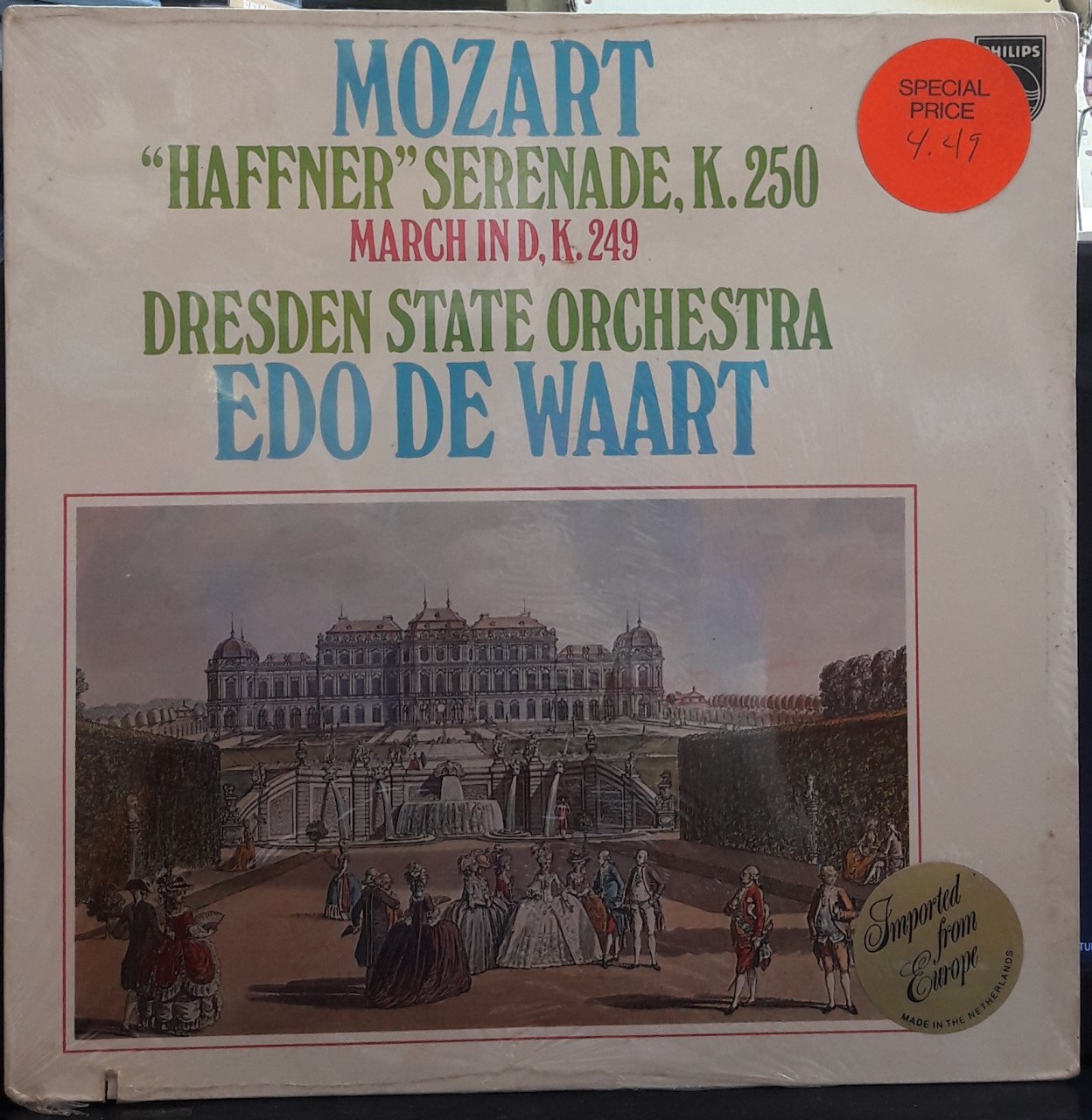 MOZART: ''HAFFNER'' SERENADE, DRESDEN STATE ORCHESTRA, EDO de WAART - PLAK SIFIR