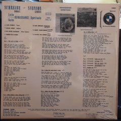SCHREIBE & SVENSON: LATIN SUITE RENAISSANCE SPIRITUALS (1966) - PLAK SIFIR