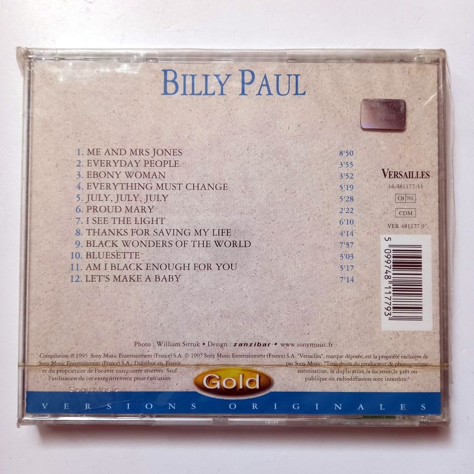 BILLY PAUL – BILLY PAUL (1997) - CD SIFIR