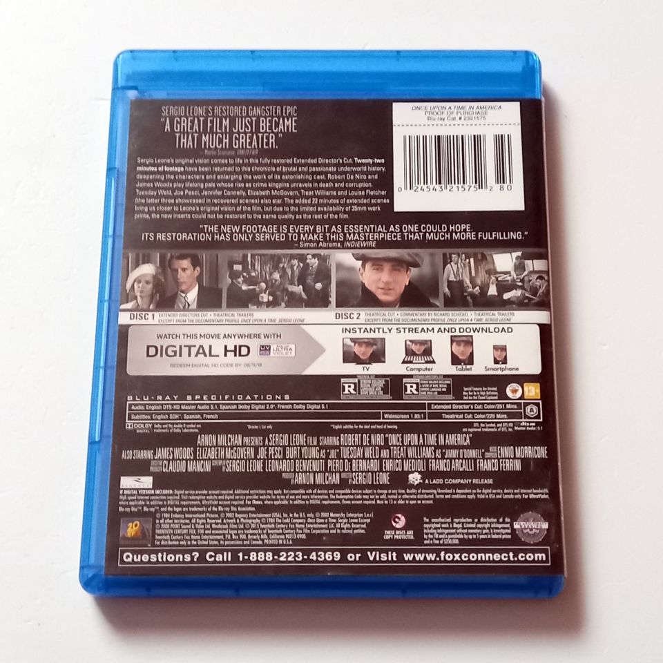 ONCE UPON A TIME IN AMERICA - ROBERT DE NIRO, JAMES WOODS - YÖN.: SERGIO LEONE - BLU-RAY  2.EL TÜRKÇE ALTYAZI YOKTUR