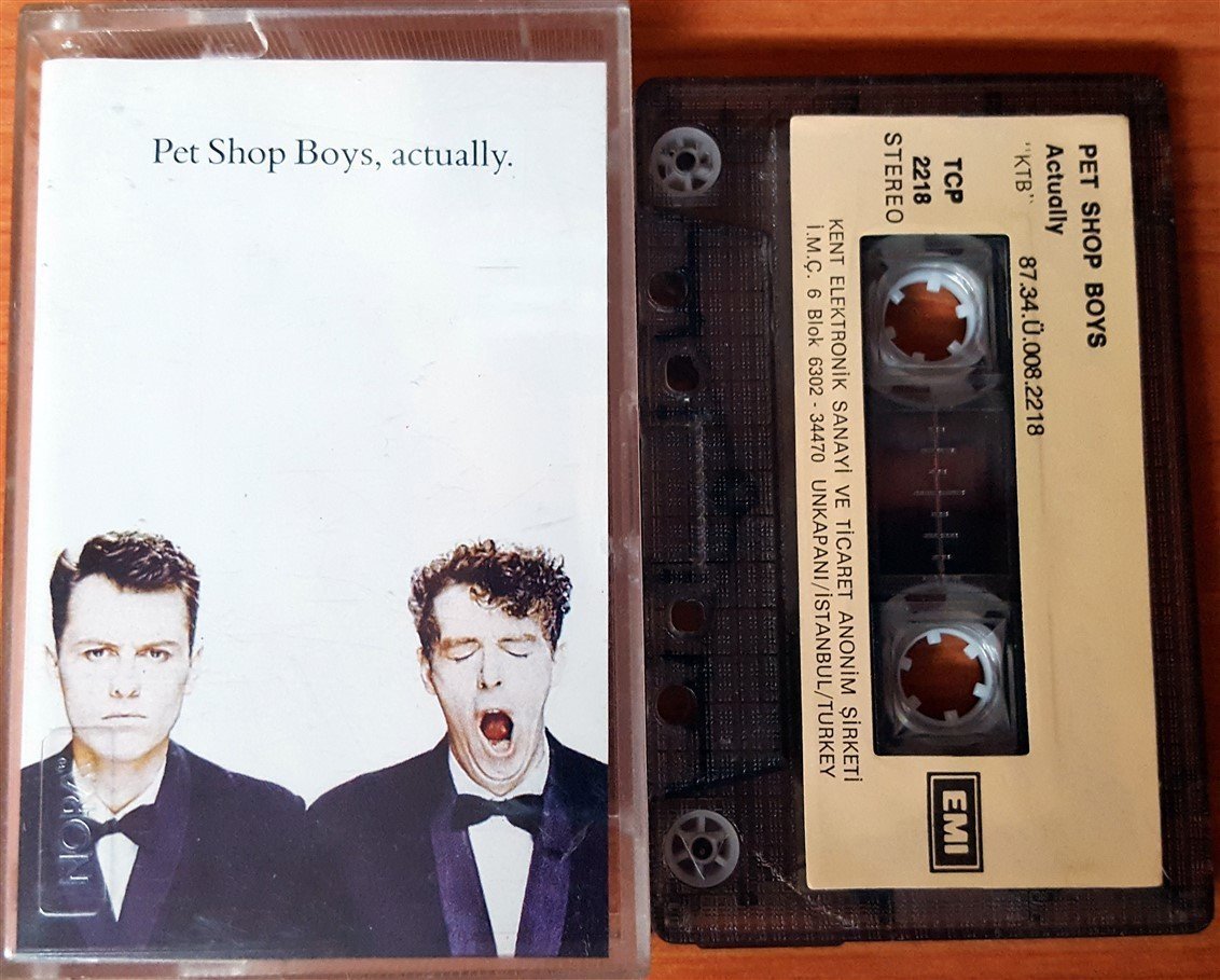 PET SHOP BOYS - ACTUALLY (1987) KENT CASSETTE MADE IN TURKEY ''USED'' PAPER LABEL