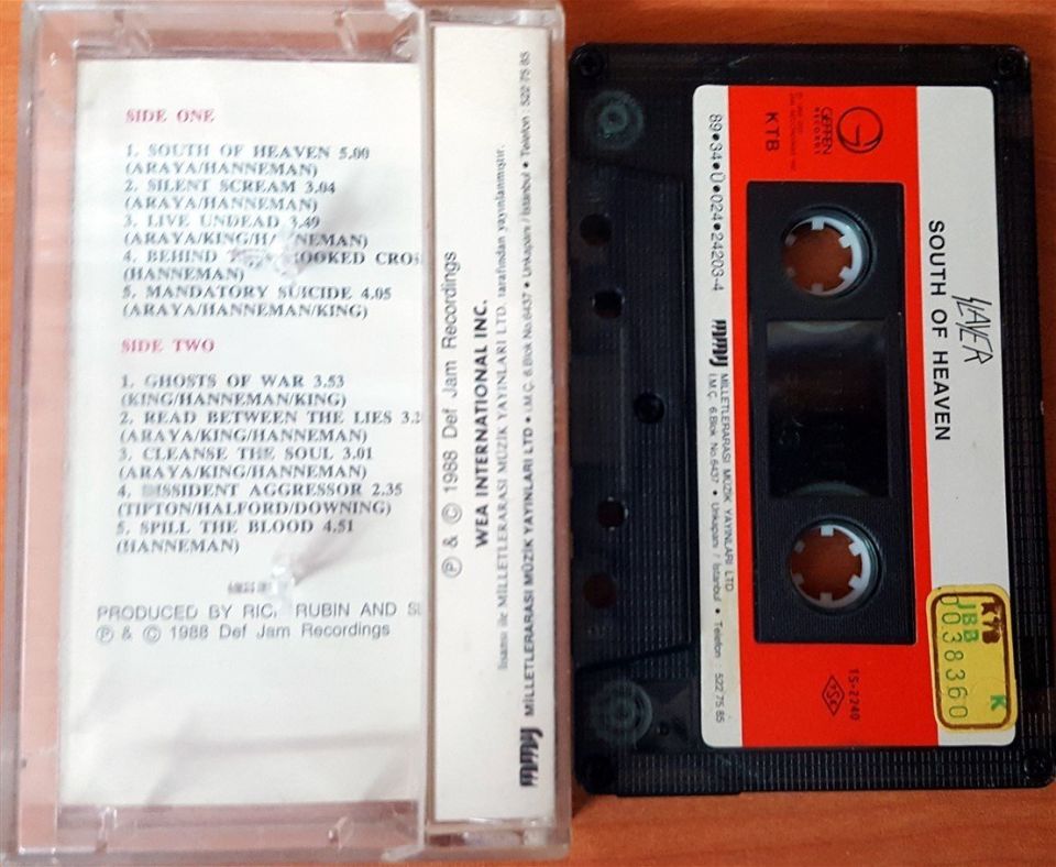 SLAYER - SOUTH OF HEAVEN (1989) - KASET 2.EL