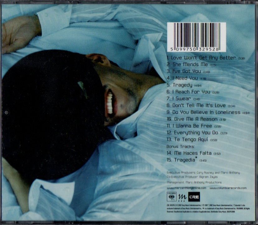 MARC ANTHONY - MENDED (2002) - CD LATIN POP 2.EL