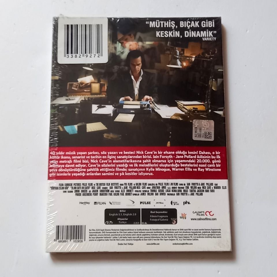 DÜNYADA 20.000 GÜN / 20.000 DAYS ON EARTH - NICK CAVE - YÖN.: IAIN FORSYTH & JANE POLLARD - DVD AMBALAJINDA SIFIR
