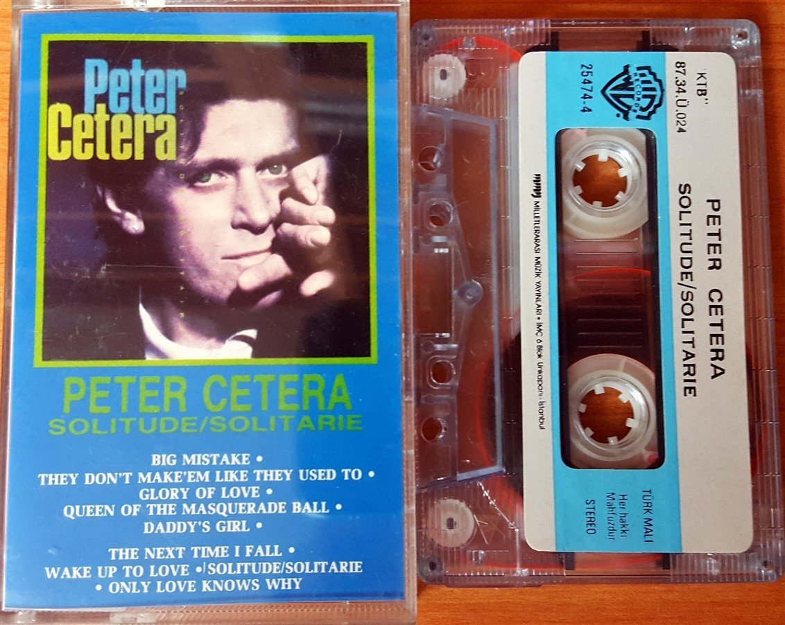PETER CETERA - SOLITUDE / SOLITARIE (1987) MMY CASSETTE MADE IN TURKEY ''USED'' PAPER LABEL