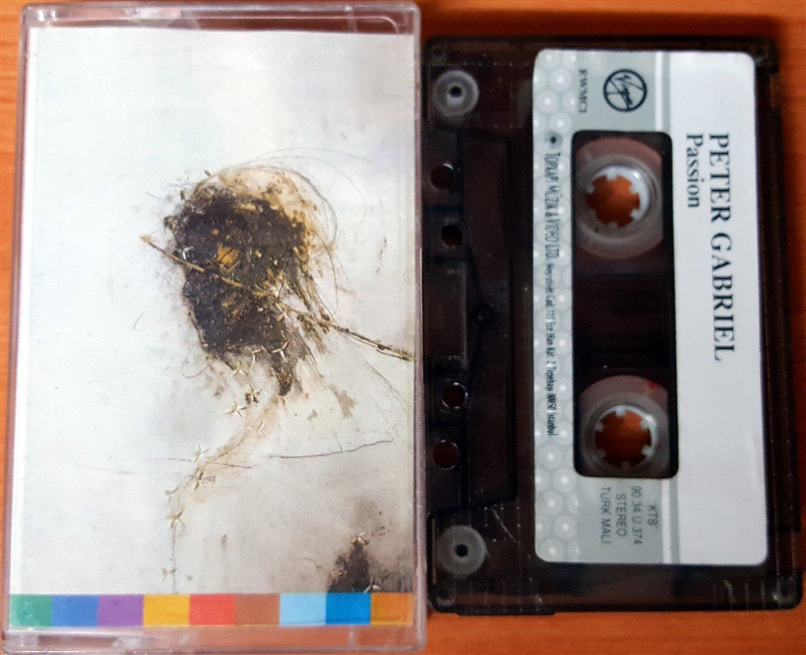 PETER GABRIEL - PASSION SOUNDTRACK (1990) TOPKAPI CASSETTE MADE IN TURKEY ''USED'' PAPER LABEL