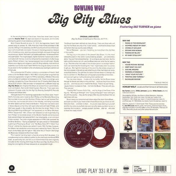 HOWLIN' WOLF - BIG CITY BLUES (1962) - LP 180GR 2015 EDITION SIFIR PLAK