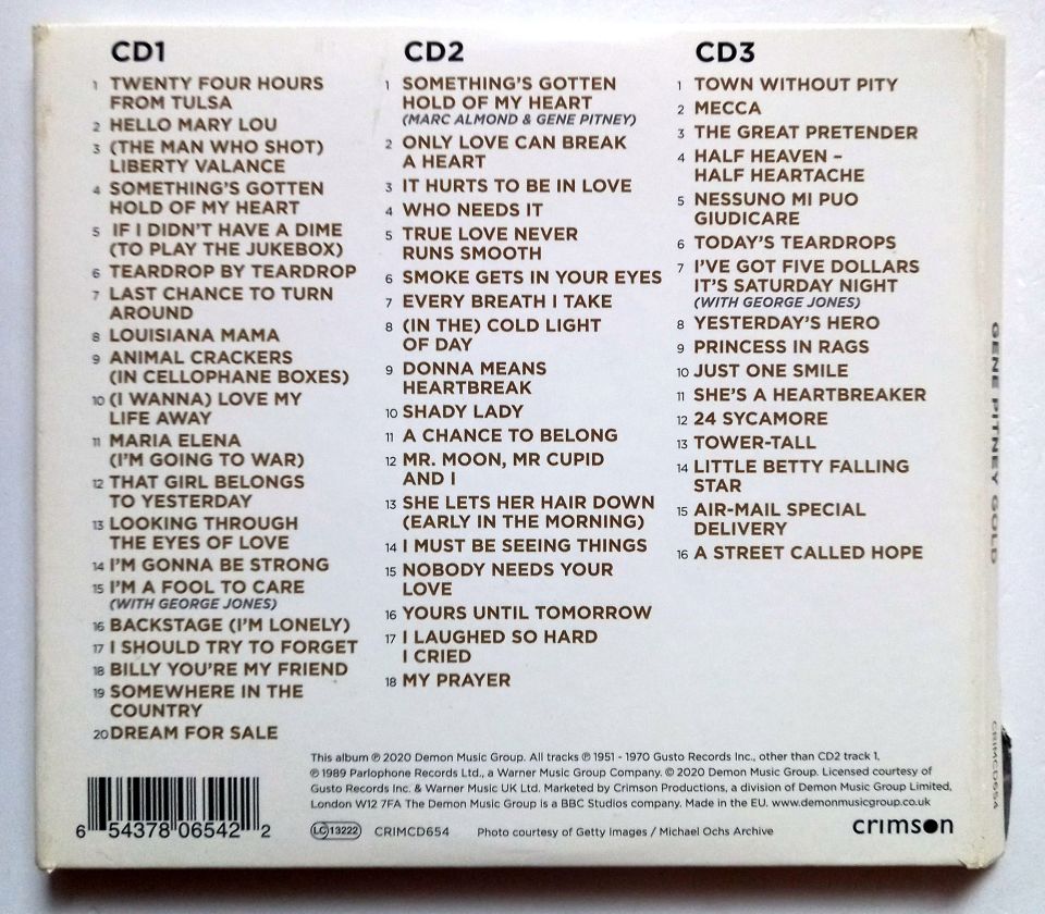 GENE PITNEY – GOLD (2020) - 3CD 2.EL
