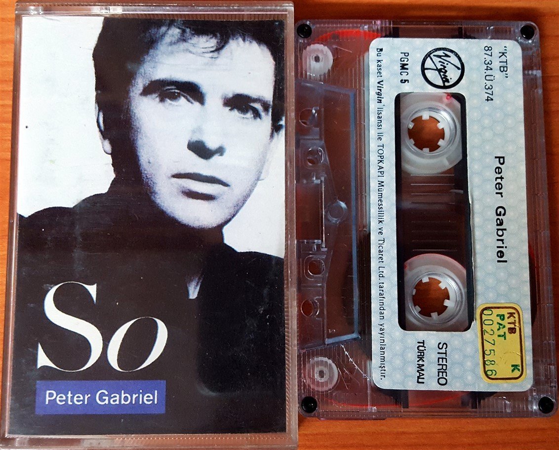 PETER GABRIEL - SO (1987) TOPKAPI CASSETTE MADE IN TURKEY ''USED'' PAPER LABEL