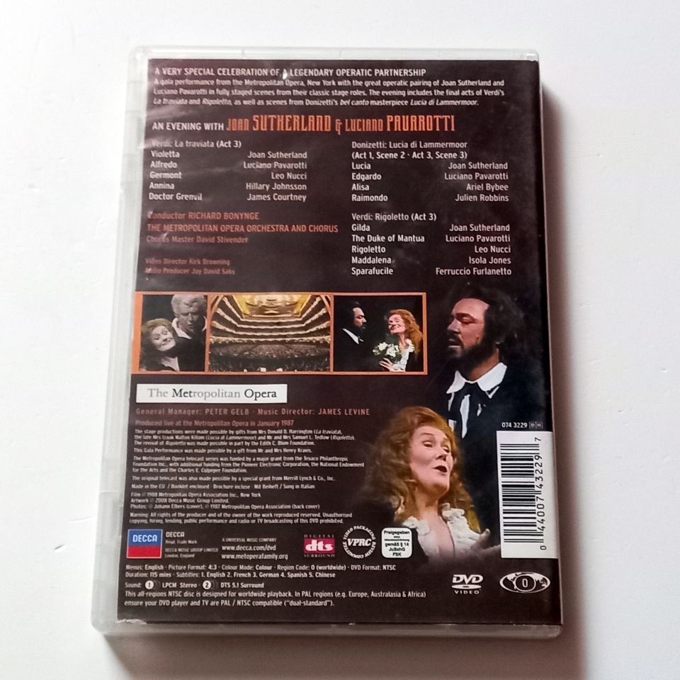AN EVENING WITH JOAN SUTHERLAND & LUCIANO PAVAROTTI - THE METROPOLITAN OPERA ORCHESTRA AND CHORUS, KOND.: RICHARD BONYNGE- DVD 2.EL