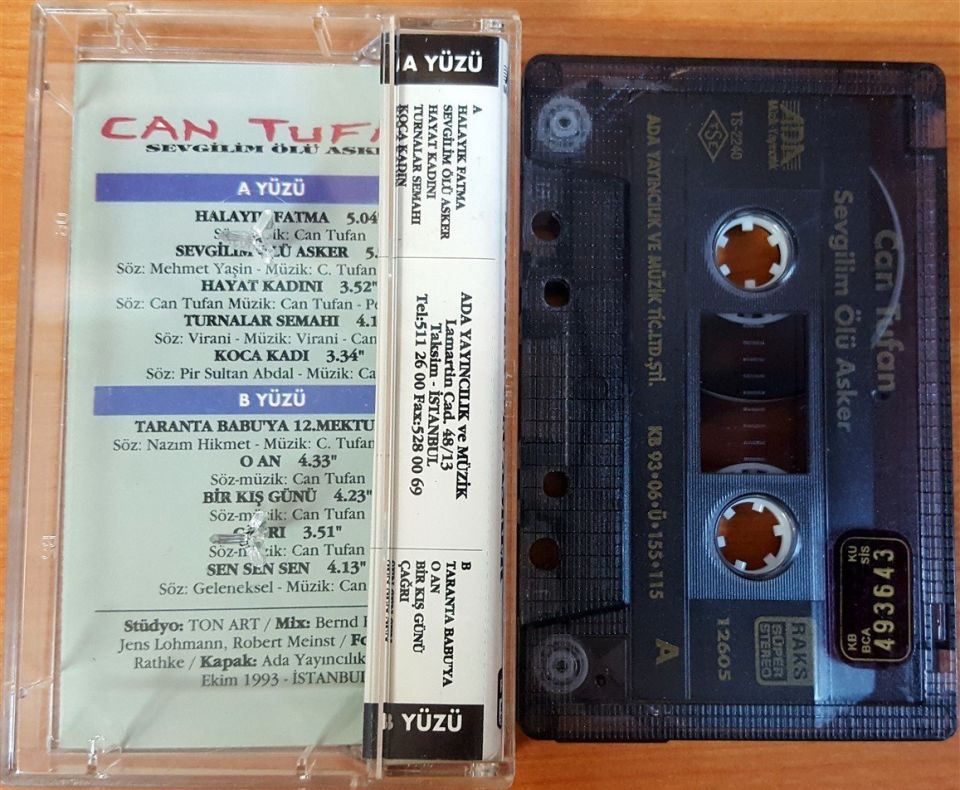 CAN TUFAN - SEVGİLİM ÖLÜ ASKER - (1993) KASET 2.EL