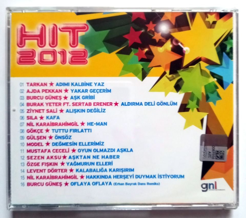HIT 2012 / TARKAN, AJDA PEKKAN, BURCU GÜNEŞ, SILA, GÖKÇE, GÜLŞEN, NİL KARAİBRAHİMGİL, MODEL, MUSTAFA CECELİ, SEZEN AKSU, ZİYNET SALİ - CD 2.EL