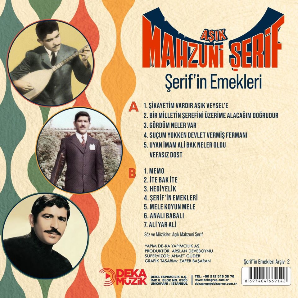 AŞIK MAHZUNİ ŞERİF - ŞERİF'İN EMEKLERİ - LP 2023 BASIM AMBALAJINDA SIFIR PLAK