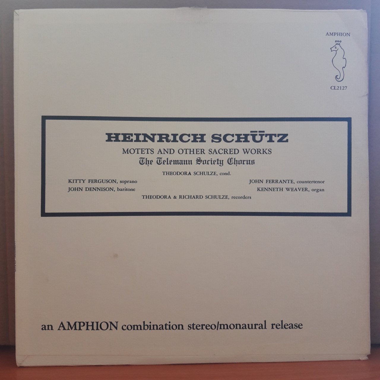 SCHÜTZ: MOTETS AND OTHER SACRED WORKS (1964) - LP 2.EL PLAK