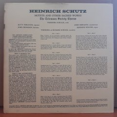 SCHÜTZ: MOTETS AND OTHER SACRED WORKS (1964) - LP 2.EL PLAK