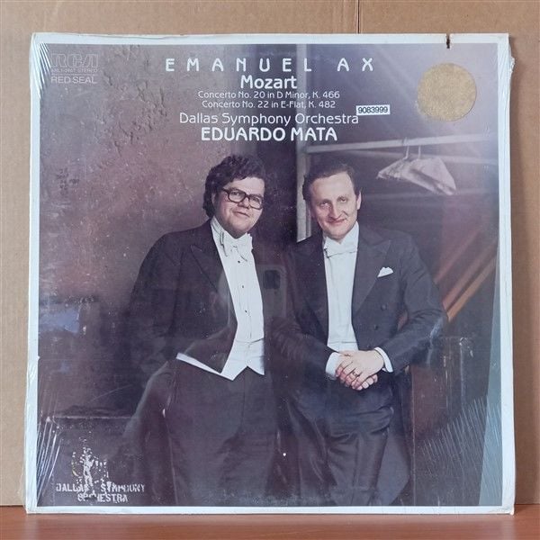 MOZART: CONCERTO NO. 20 IN D MINOR, K. 466; CONCERTO NO. 22 IN E-FLAT, K. 482 / EMANUEL AX, EDUARDO MATA, DALLAS SYMPHONY ORCHESTRA (1980) - LP DÖNEM BASKISI SIFIR PLAK