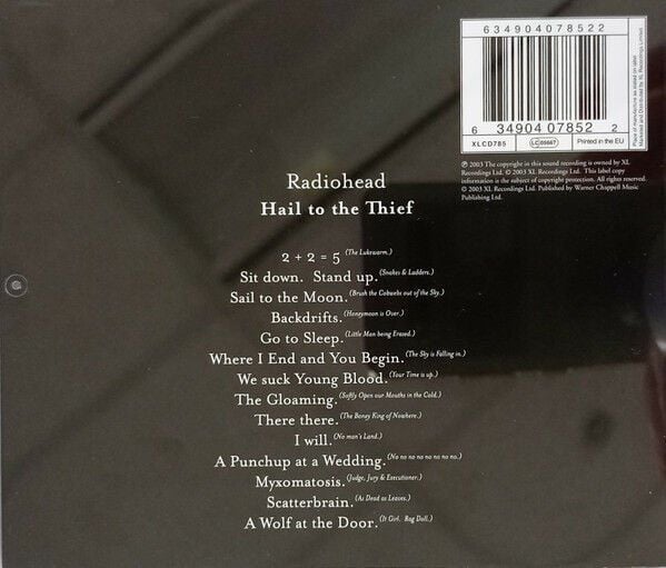 RADIOHEAD - HAIL TO THE THIEF (2003) - CD JEWEL CASE AMBALAJINDA SIFIR