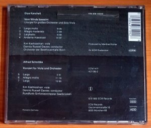 GIYA KANCHELI / VOM WINDE BEWEINT / ALFRED SCHNITTKE - KONZERT FUR VIOLA UND ORCHESTER (1992) - CD ECM NEW SERIES 2.EL