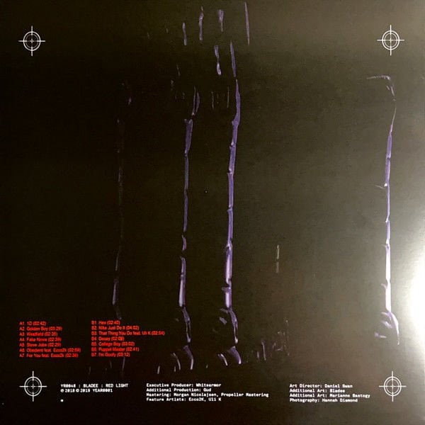 BLADEE - RED LIGHT (2018) - LP 2023 RED COLOURED EDITION CLOUD RAP , TRAP SIFIR PLAK