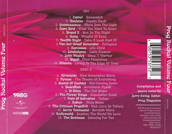 PROG ROCKS! VOLUME FOUR - CAMEL, RIVERSIDE, BRAND X, HAKEN, DEVIN TOWNSEND, GONG, VAN DER GRAAF GENERATOR,...  (2014) - 2xCD AMBALAJINDA SIFIR