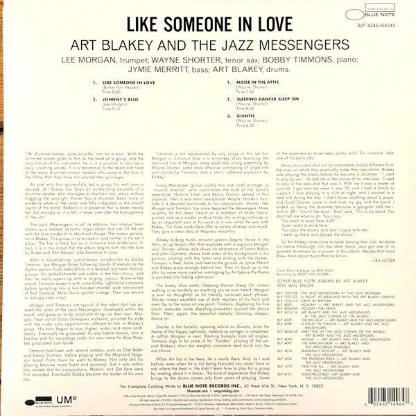 ART BLAKEY AND THE JAZZ MESSENGERS - LIKE SOMEONE IN LOVE (1967) - LP 180GR 2025 EDITION BLUE NOTE CLASSIC VINYL SERIES SIFIR PLAK