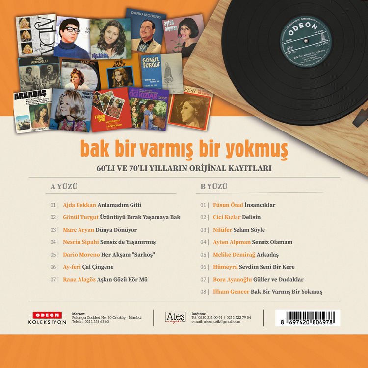 BAK BİR VARMIŞ BİR YOKMUŞ - AJDA PEKKAN, GÖNÜL TURGUT,MARC ARYAN, NESRİN SİPAHİ, DARIO MORENO, RANA ALAGÖZ,..- LP 60'LAR 70'LER TÜRKÇE POP SIFIR PLAK
