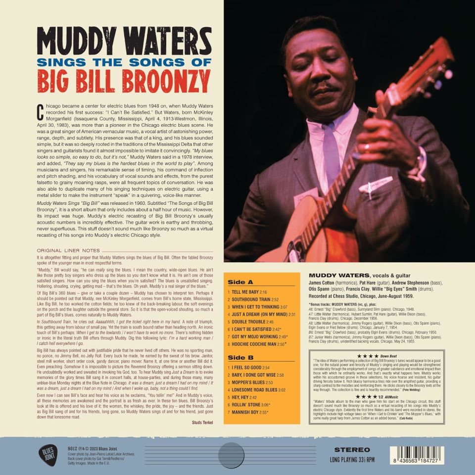 MUDDY WATERS - SINGS THE SONGS OF BIG BILL BROONY (1960) - LP 180GR 2023 BONUS TRACKS EDITION SIFIR PLAK