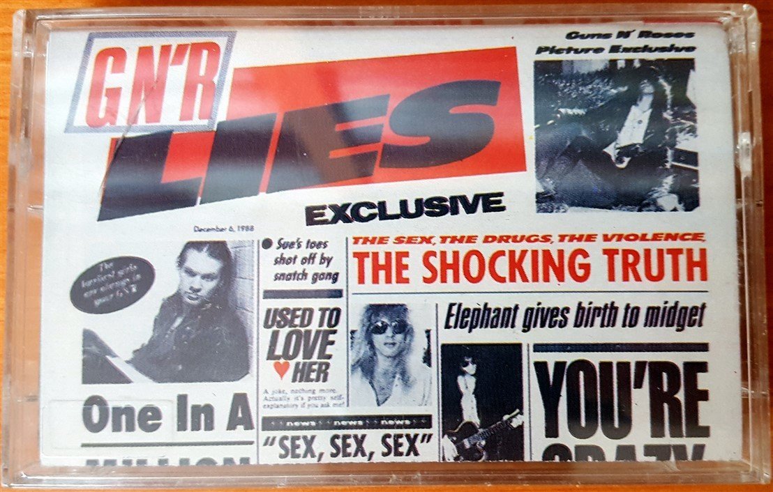 GUNS 'N' ROSES - G N 'R LIES (1994) RAKS CASSETTE MADE IN TURKEY ''NEW''