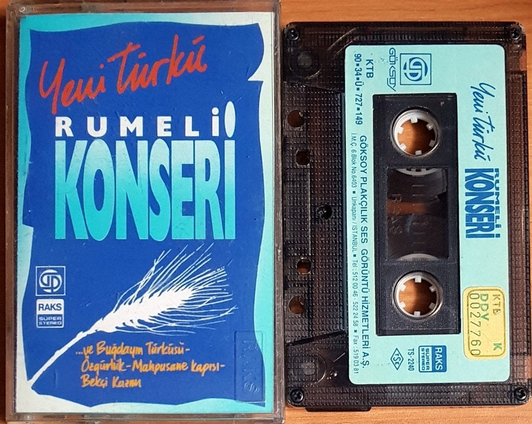 YENİ TÜRKÜ - RUMELİ KONSERİ (1990) - KASET GÖKSOY 2.EL