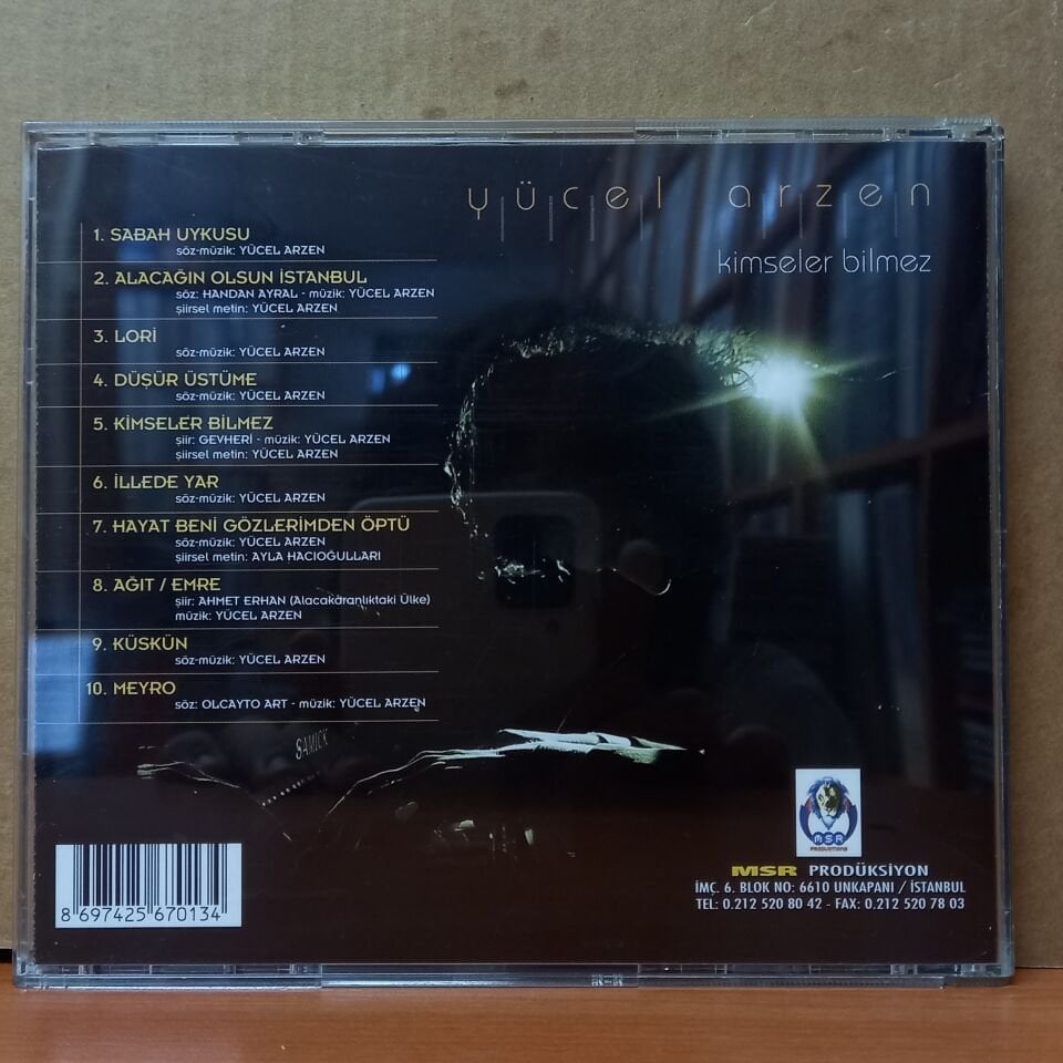 YÜCEL ARZEN - KİMSELER BİLMEZ (2001) - CD 2.EL