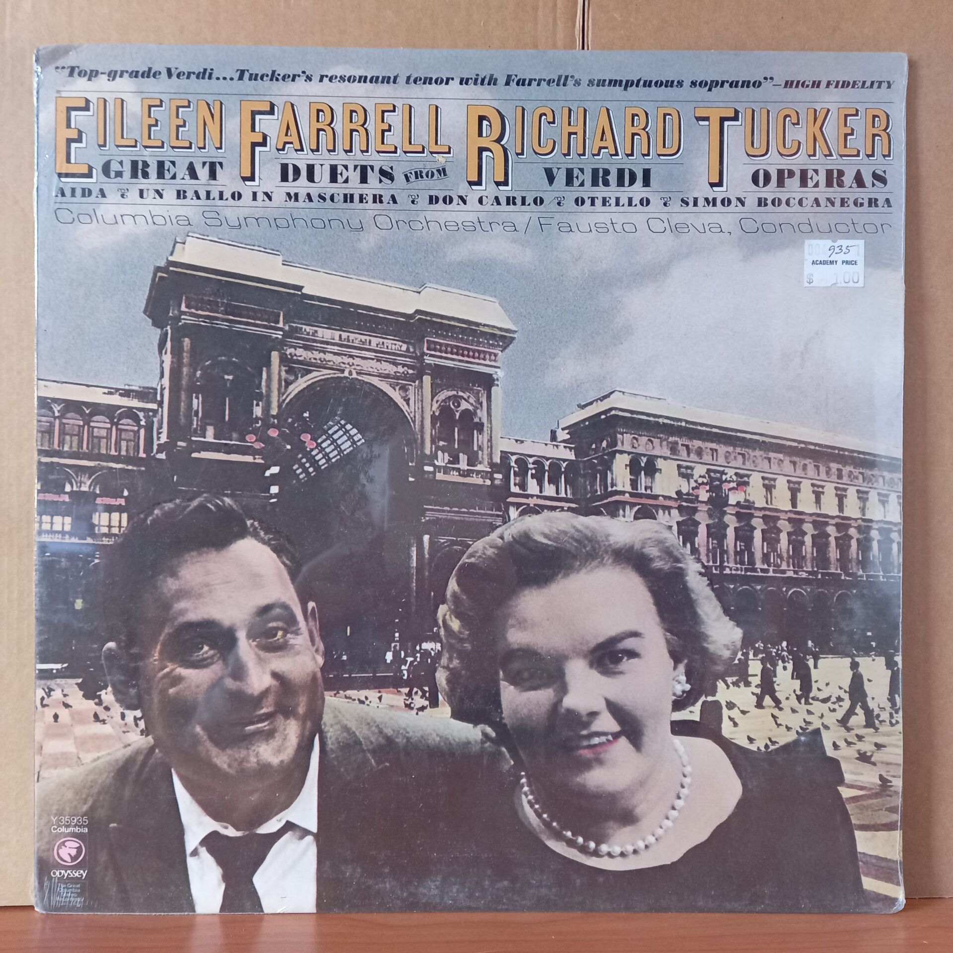 GREAT DUETS FROM VERDI OPERAS / EILEEN FARRELL, RICHARD TUCKER, FAUSTO CLEVA, COLUMBIA SYMPHONY ORCHESTRA (1980) - LP DÖNEM BASKISI SIFIR PLAK