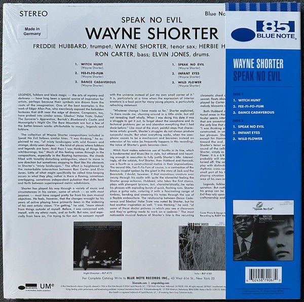 WAYNE SHORTER - SPEAK NO EVIL (1966) - 2024 BLUE COLOURED EDITION ''BLUE NOTE 85 SERIES'' SIFIR PLAK