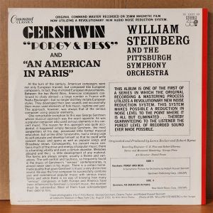 GEORGE GERSHWIN WILLIAM STEINBERG AND THE PITTSBURGH SYMPHONY ORCHESTRA – PORGY & BESS / AN AMERICAN IN PARIS (1972) - LP 2.EL PLAK