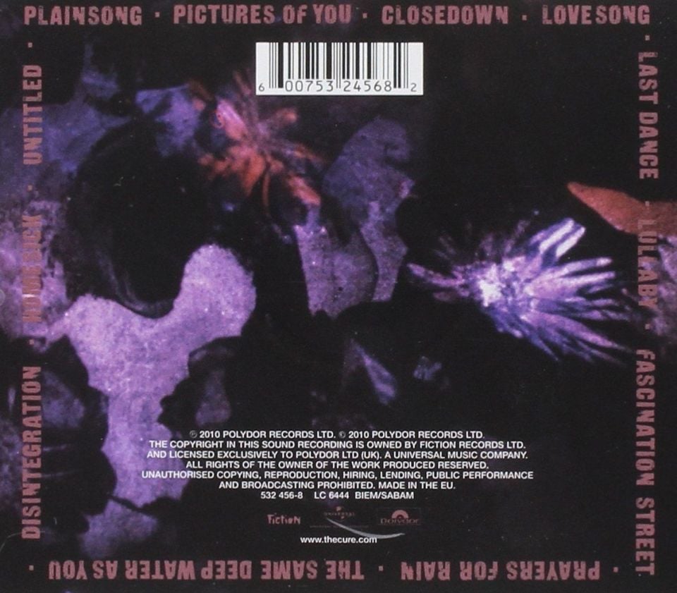 THE CURE - DISINTEGRATION (1989) - CD REISSUE JEWEL CASE SIFIR