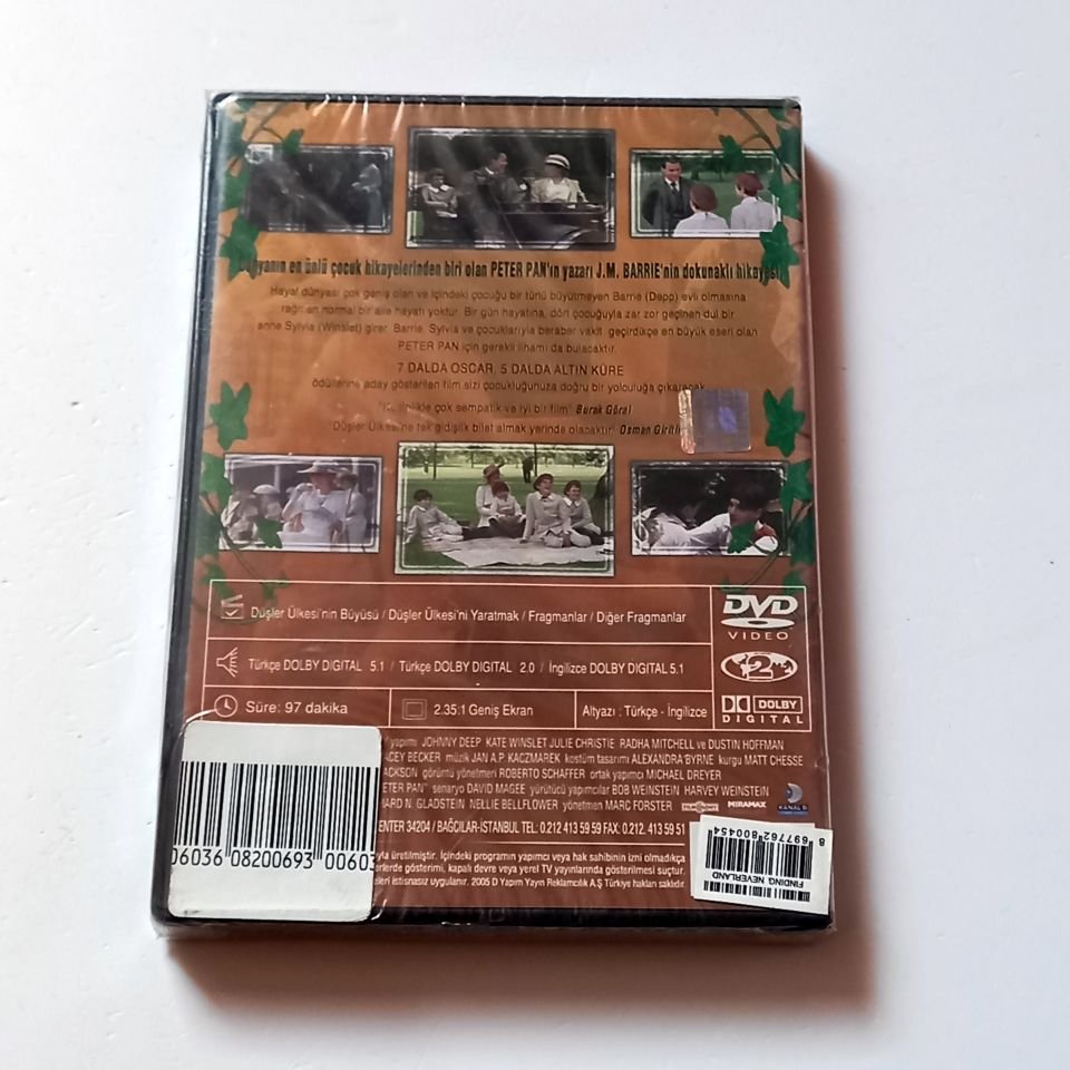 FINDING NEVERLAND / DÜŞLER ÜLKESİ - JOHNNY DEPP, KATE WINSLET - YÖN.: MARC FOSTER - DVD AMBALAJINDA SIFIR