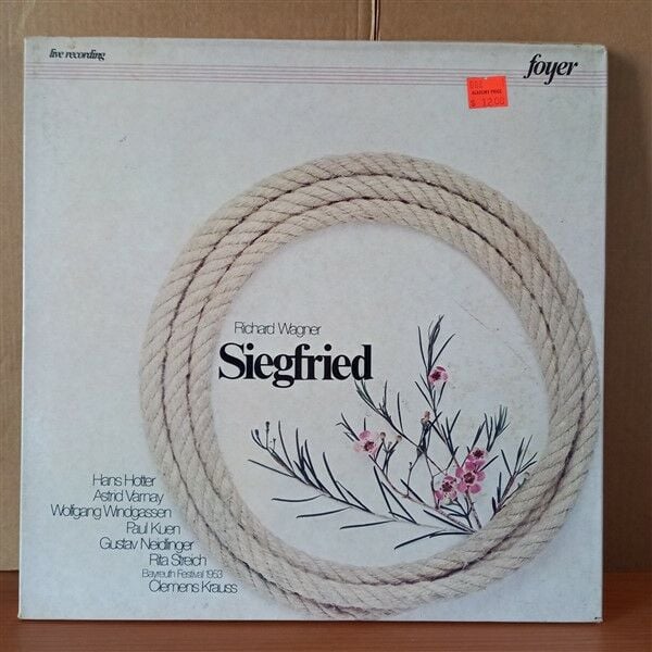RICHARD WAGNER: SIEGFRIED / WOLFGANG WINDGASSEN, ASTRID VARNAY, PAUL KUEN, GUSTAV NEIDLINGER, JOSEF GREINDL, RITA STREICH, MARIA VON ILOSVAY, CLEMENS KRAUSS (1981) - 4LP BOX SET 2.EL PLAK