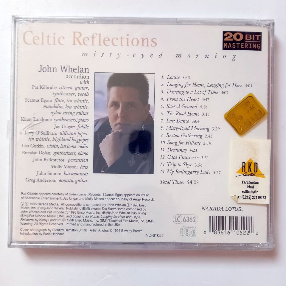 JOHN WHELAN – CELTIC REFLECTIONS / MISTY-EYED MORNING (1996) - CD SIFIR