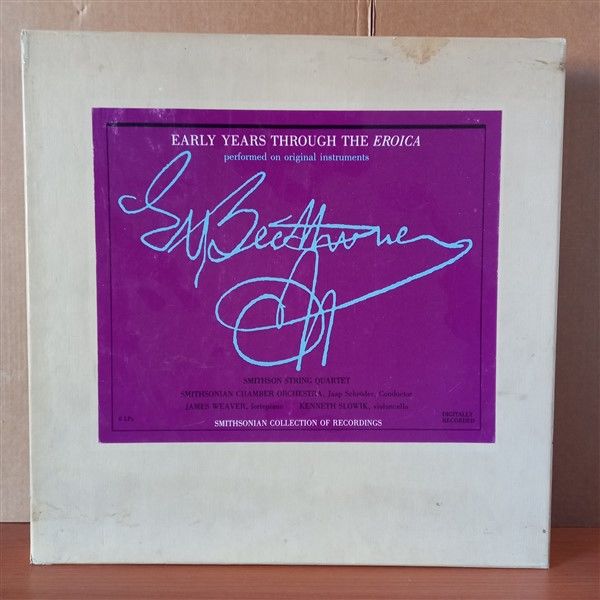 LUDWIG VAN BEETHOVEN - SMITHSON STRING QUARTET / SMITHSONIAN CHAMBER ORCHESTRA, JAAP SCHRÖDER / JAMES WEAVER, KENNETH SLOWIK – EARLY YEARS THROUGH THE EROICA (1988) - 6LP BOX SET 2.EL PLAK