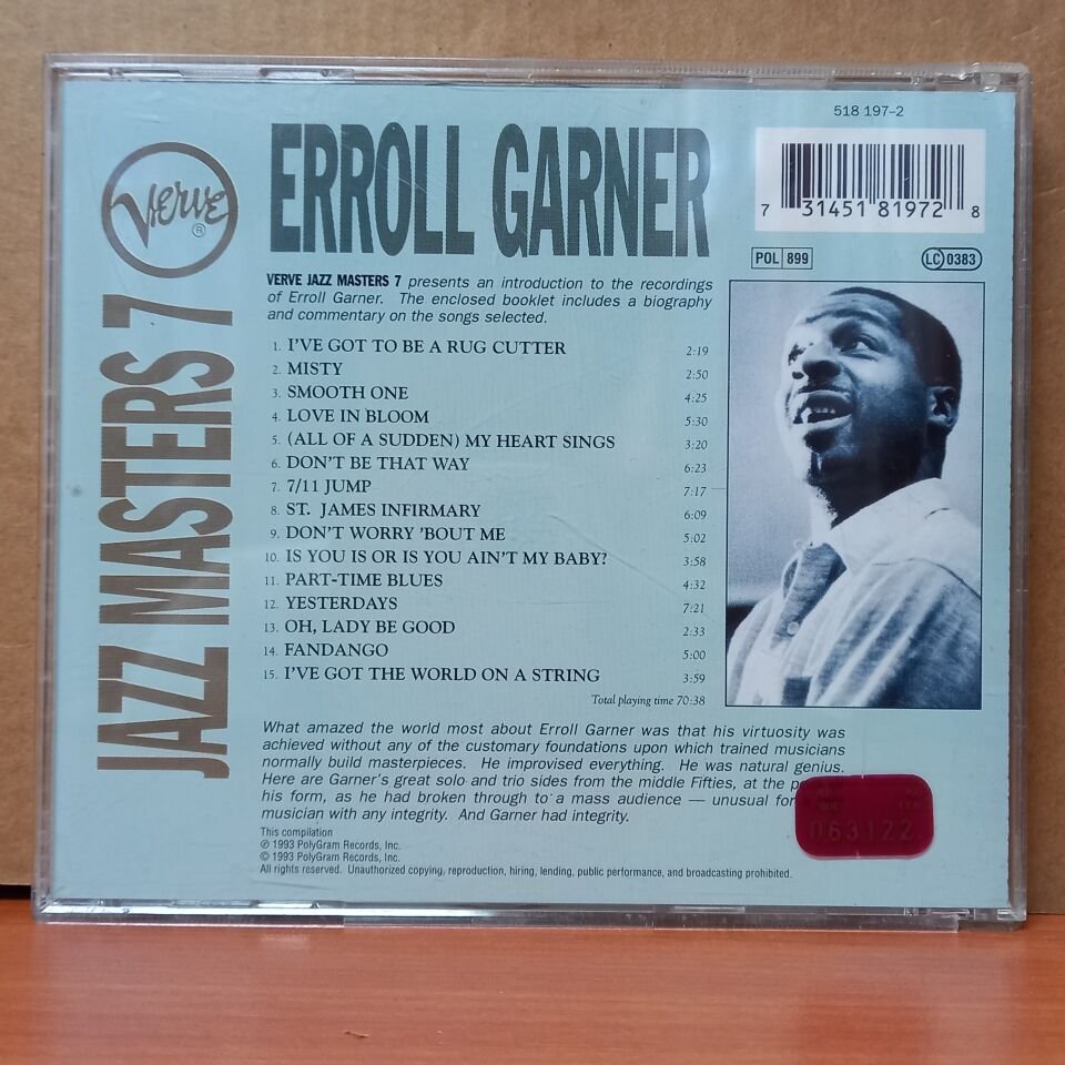 ERROLL GARNER – JAZZ MASTERS 7 (1993) - CD 2.EL
