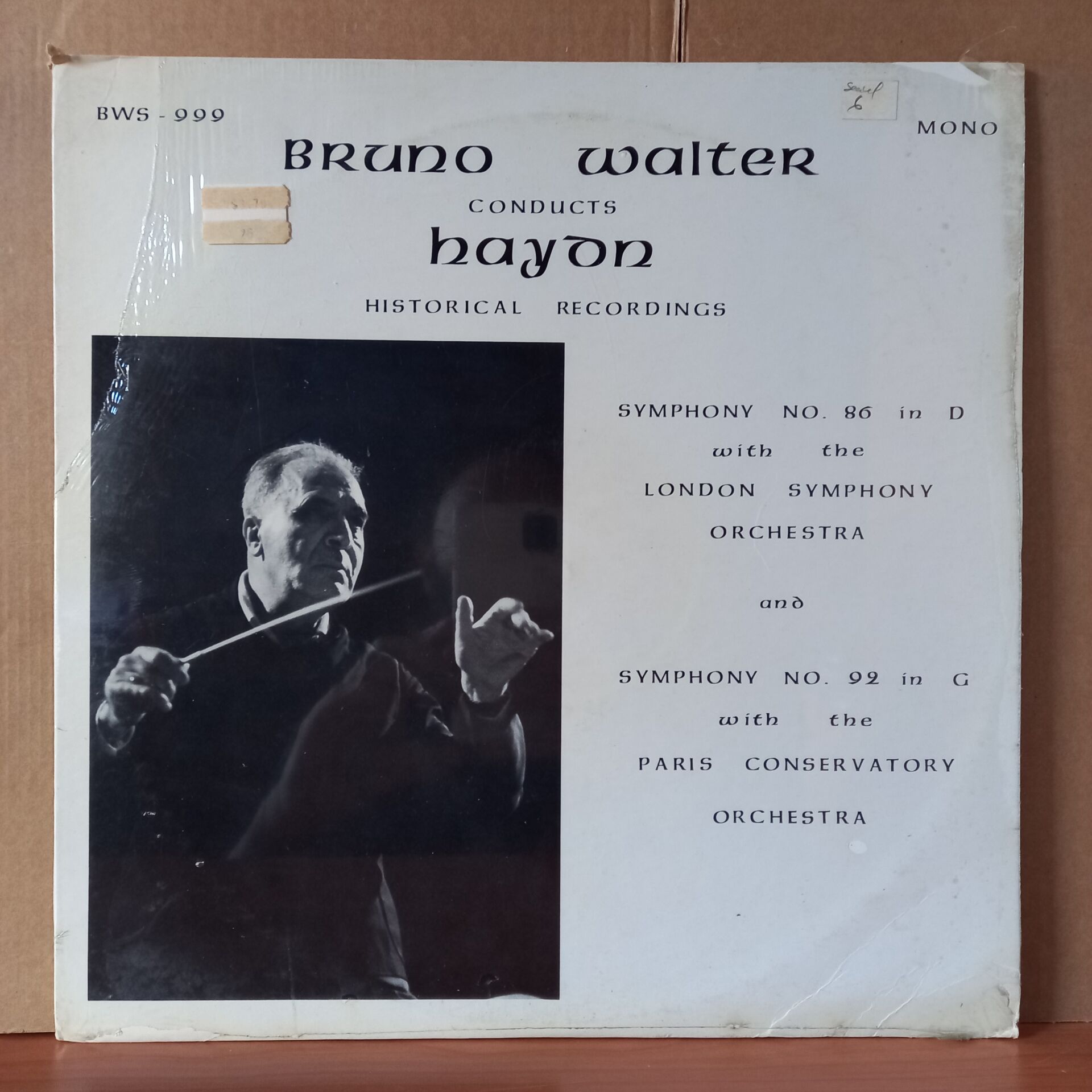 BRUNO WALTER CONDUCTS HAYDN / SYMPHONY NO.86 IN D / SYMPHONY NO.92 IN G - LP DÖNEM BASKISI SIFIR PLAK